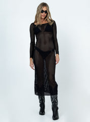 Kendor Long Sleeve Midi Dress Black