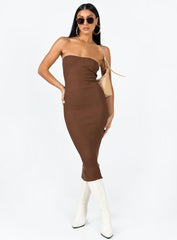 Paige Strapless Maxi Dress Brown