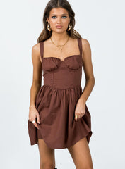 Telka Mini Dress Brown
