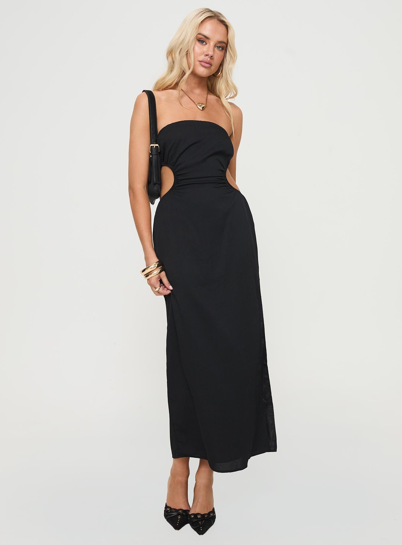 Tailor Strapless Maxi Dress Black