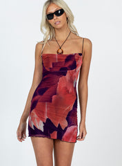 Sugar Mini Dress Red Multi Tall