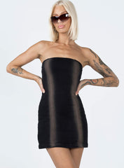 Pre Show Denim Mini Dress Black