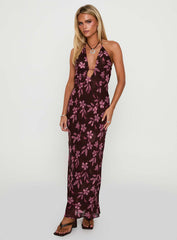 Yasminn Maxi Dress Brown / Pink