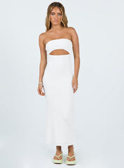 Talena Strapless Midi Dress White