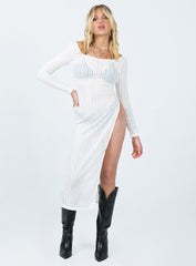 Coltan Long Sleeve Maxi Dress White