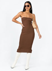 Paige Strapless Maxi Dress Brown