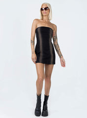 Pre Show Denim Mini Dress Black