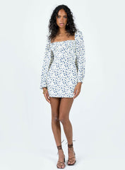 Vilma Long Sleeve Dress White Floral