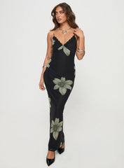 Stardrop Maxi Dress Black Floral