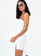 Sebastian Strapless Mini Dress White
