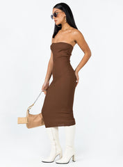 Paige Strapless Maxi Dress Brown