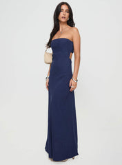 Yahir Strapless Maxi Dress Navy Petite