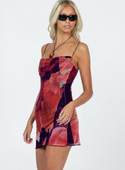 Sugar Mini Dress Red Multi Tall