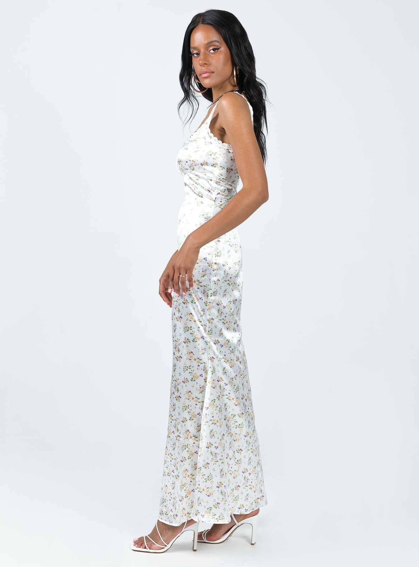 Berlin Satin Midi Dress White