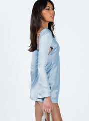Wallum Long Sleeve Mini Dress Blue