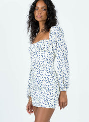Vilma Long Sleeve Dress White Floral