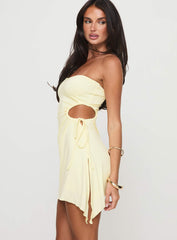 Twyla Strapless Mini Dress Yellow