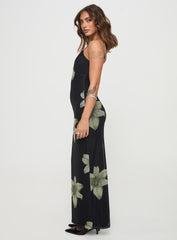 Stardrop Maxi Dress Black Floral