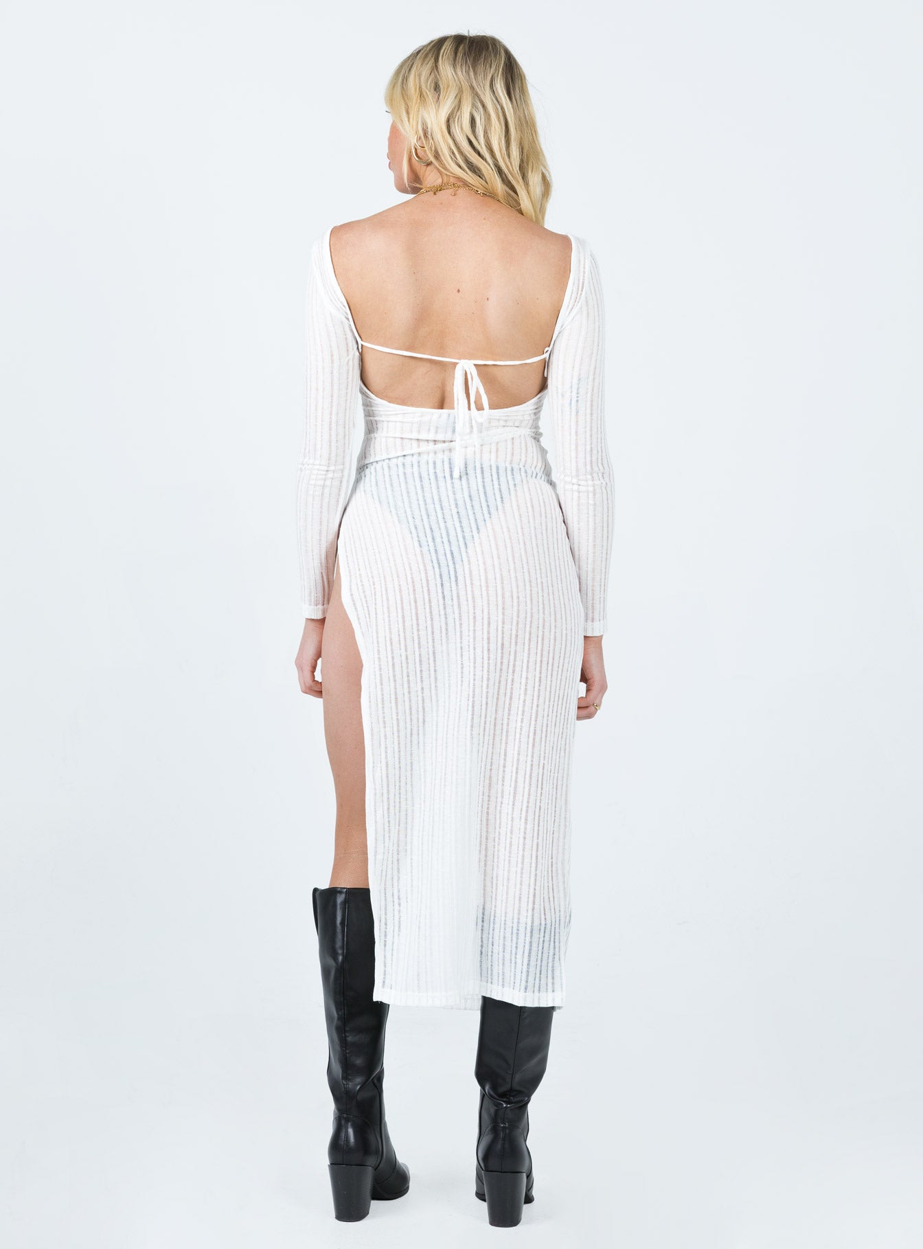 Coltan Long Sleeve Maxi Dress White