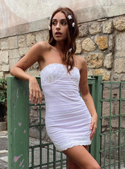 Sera Strapless Mini Dress Purple / White