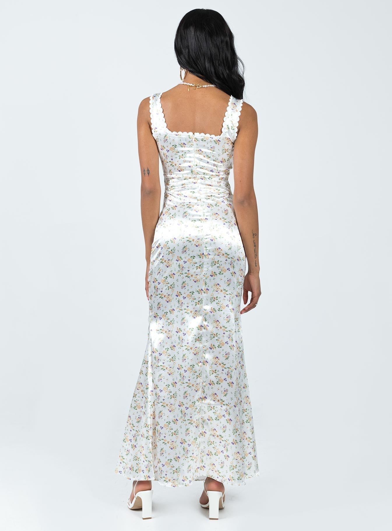 Berlin Satin Midi Dress White