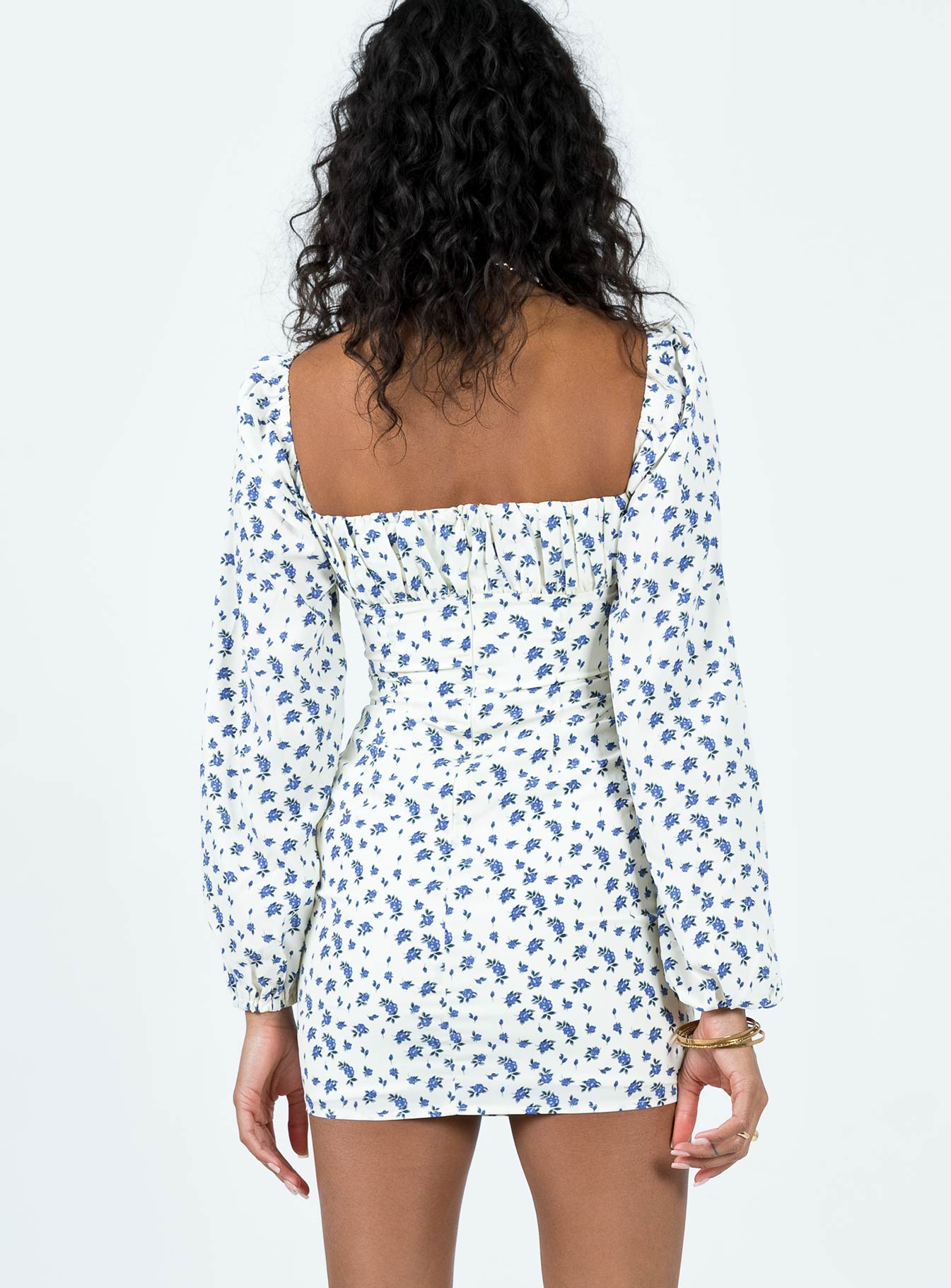 Vilma Long Sleeve Dress White Floral