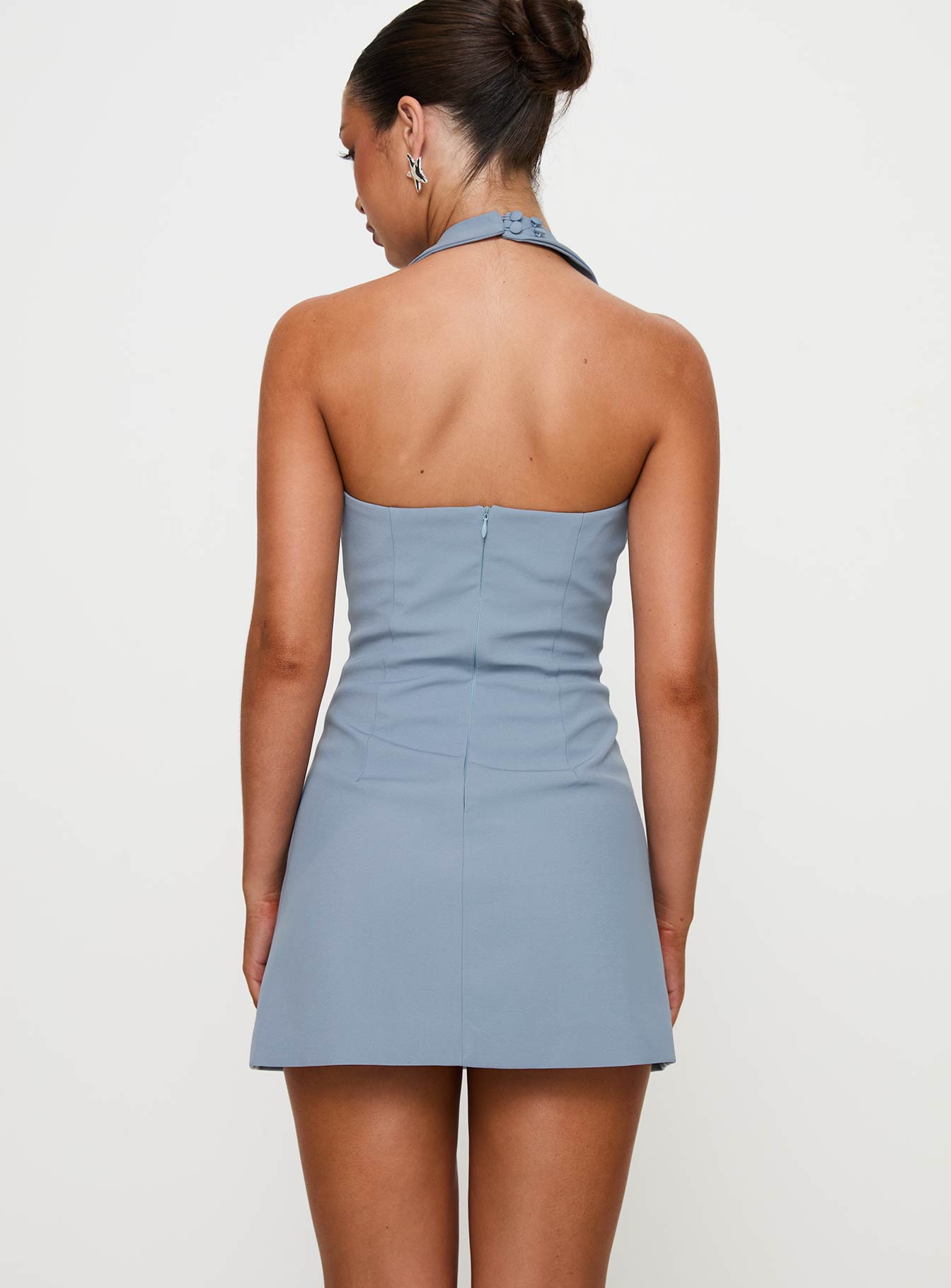 Vyxen Halter Mini Dress Blue