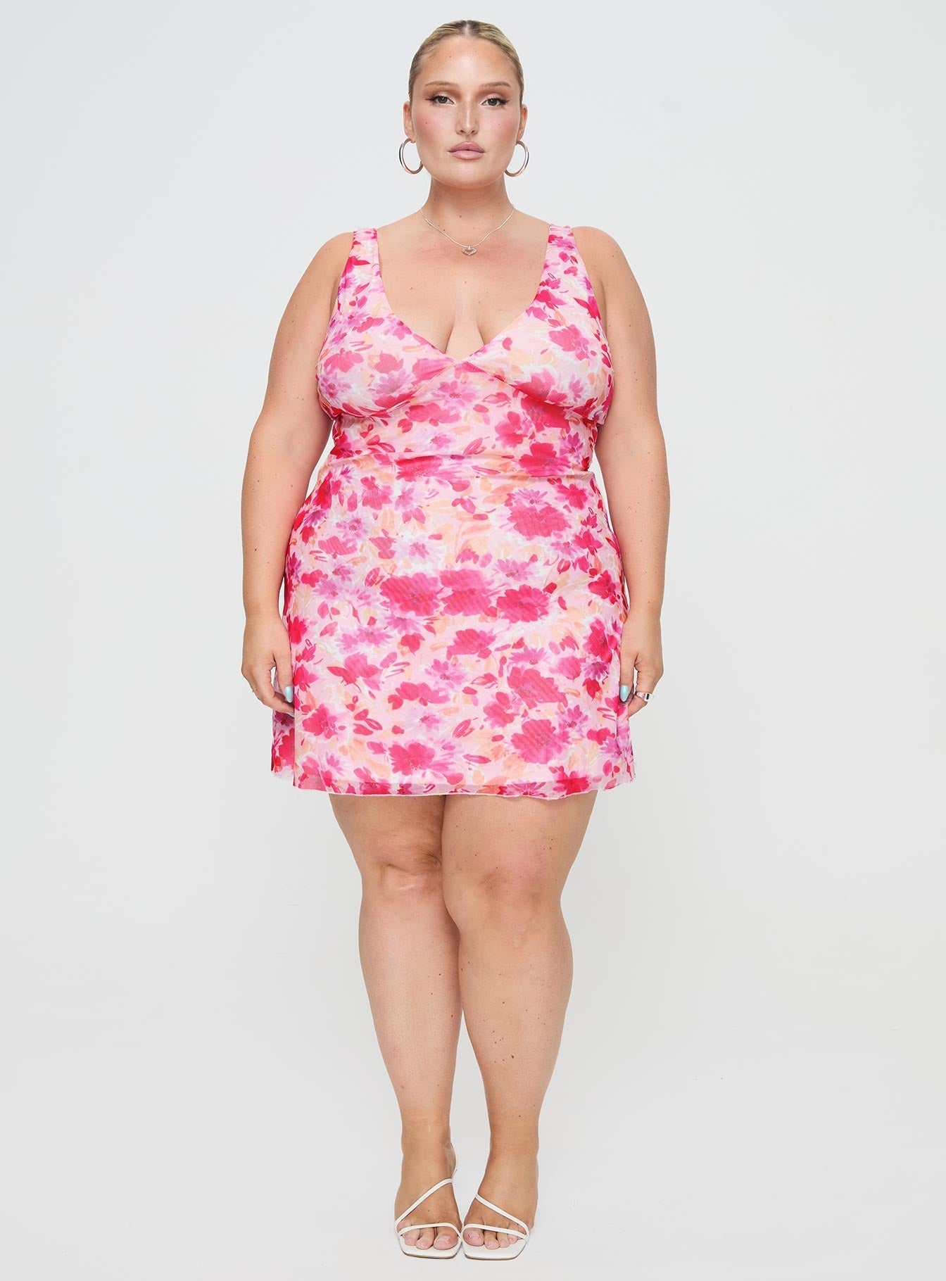 Zuba Mini Dress Pink Floral Curve